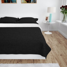 Dvostransko prešito pregrinjalo 230x260 cm črno in belo